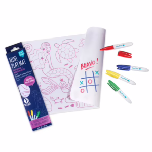 Mini Individual Reversível em Silicone | Sereia | 4 Marcadores Apagáveis